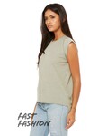 Bella + Canvas 8804 Women's Flowy Muscle T-Shirt With Rolled Cuffs Side Thumbnail