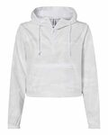 independent trading co. exp64crp women's lightweight quarter-zip pullover crop windbreaker Front Thumbnail