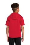 Sport-Tek YST251 Youth Sport-Wick ® Fleece Short Sleeve Hooded Pullover Back Thumbnail