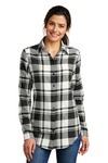 Port Authority LW668 Ladies Plaid Flannel Tunic Front Thumbnail