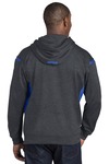 sport-tek f246 tech fleece colorblock hooded sweatshirt Back Thumbnail