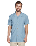 Harriton M560 Men's Barbados Textured Camp Shirt Back Thumbnail