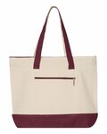 Q-Tees Q1300 19L Zippered Tote Front Thumbnail