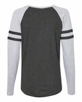 LAT 3534 Women's Fine Jersey Mash Up Long Sleeve T-Shirt Back Thumbnail