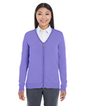devon & jones dg478w ladies' manchester fully-fashioned full-zip cardigan sweater Front Thumbnail