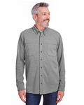 harriton m708 adult stainbloc™ pique fleece shirt-jacket Front Thumbnail