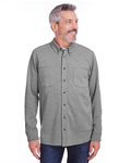 harriton m708 adult stainbloc™ pique fleece shirt-jacket Side Thumbnail