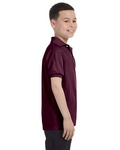 hanes 054y youth 5.2 oz., 50/50 ecosmart® jersey knit polo Side Thumbnail