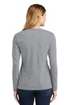 port & company lpc450vls ladies long sleeve fan favorite v-neck tee Back Thumbnail