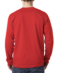 bayside ba8100 adult 6.1 oz., 100% cotton long sleeve pocket t-shirt Back Thumbnail
