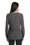 port authority lw700 ladies long sleeve button-front blouse Back Thumbnail