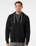 independent trading co. afx90unz unisex lightweight full-zip hooded sweatshirt Front Thumbnail