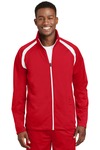sport-tek jst90 tricot track jacket Front Thumbnail