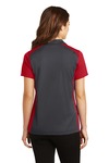 sport-tek lst652 ladies colorblock micropique sport-wick ® polo Back Thumbnail