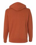 independent trading co. prm90htz unisex heathered french terry full-zip hooded sweatshirt Back Thumbnail