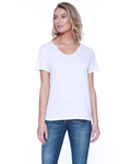 startee st1823 ladies' cotton/modal open v-neck t-shirt Front Thumbnail
