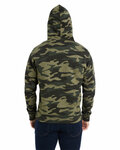 j america ja8871 adult triblend pullover fleece hooded sweatshirt Back Thumbnail