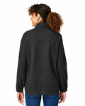 north end ne713w ladies' aura sweater fleece quarter-zip Back Thumbnail