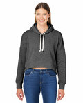 j america 8853ja ladies' triblend cropped hooded sweatshirt Front Thumbnail