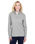 ultraclub uc792w ladies' coastal pique fleece quarter-zip Back Thumbnail