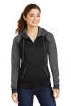 sport-tek lst236 ladies sport-wick ® varsity fleece full-zip hooded jacket Front Thumbnail