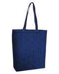 liberty bags 7761a cotton denim gusseted tote bag Front Thumbnail