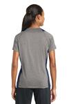 Sport-Tek LST361 Ladies Heather Colorblock Contender ™ V-Neck Tee Back Thumbnail