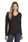 district dt6201 women's very important tee ® long sleeve v-neck Front Thumbnail