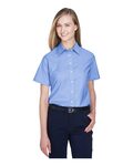 Harriton M600SW Women's Stain-Release Short Sleeve Oxford Shirt Front Thumbnail