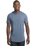 Next Level Men's Mock Twist Short Sleeve Hoody T-Shirt - Indigo, Size S (2022 Style)