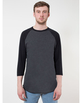 american apparel bb453 unisex poly-cotton usa made 3/4-sleeve raglan t-shirt Front Thumbnail