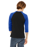 bella + canvas 3200 unisex 3/4-sleeve baseball t-shirt Back Thumbnail
