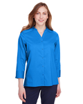 devon & jones dg560w ladies' crown  collection™ stretch broadcloth 3/4 sleeve blouse Side Thumbnail