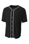 a4 n4184 shorts sleeve full button baseball top Front Thumbnail