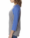 Next Level 6051 Unisex Tri-Blend 3/4-Sleeve Raglan T-Shirt Side Thumbnail
