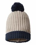 richardson 143r chunky cable with cuff & pom beanie Front Thumbnail