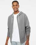 independent trading co. afx90unz unisex lightweight full-zip hooded sweatshirt Front Thumbnail