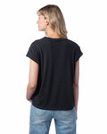 alternative 4461hm ladies' modal tri-blend raw edge muscle t-shirt Back Thumbnail