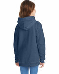 Hanes P473 Youth 7.8 oz. EcoSmart® 50/50 Pullover Hooded Sweatshirt Back Thumbnail