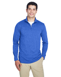 UltraClub 8618 Men's Cool & Dry Heathered Performance Quarter-Zip Front Thumbnail