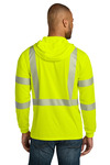 CornerStone CS208 ANSI 107 Class 3 Long Sleeve Segmented Tape Hooded Tee Back Thumbnail