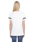 LAT 3537 Women's Football V-Neck Fine Jersey Tee Back Thumbnail