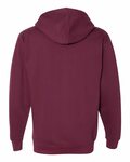 independent trading co. ss4500z midweight full-zip hooded sweatshirt Back Thumbnail