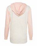 MV Sport W20145 Women’s French Terry Hooded Pullover with Colorblocked Sleeves Back Thumbnail