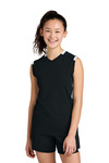 sport-tek yst441 youth club sleeveless v-neck Front Thumbnail