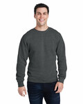 j america 8870ja adult triblend crewneck sweatshirt Front Thumbnail