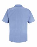 red kap cs20long long size, short sleeve striped industrial work shirt Back Thumbnail