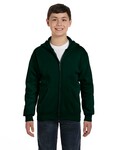 Hanes P480 Youth EcoSmart ® Full-Zip Hooded Sweatshirt Front Thumbnail
