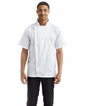 artisan collection by reprime rp906 unisex zip-close short sleeve chef's coat Front Thumbnail