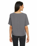 devon & jones dp617w ladies' perfect fit™ tie-front blouse Back Thumbnail